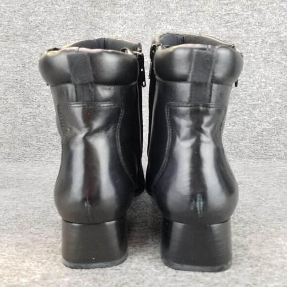 ✅ROS HOMMERSON Pom Pom Black Leather Double Sided Zip Ankle Booties Women's 8.5M - Picture 7 of 11